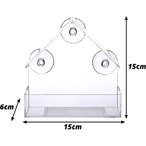 Perspex Window Bird Feeder - Clear by Garden Mile
