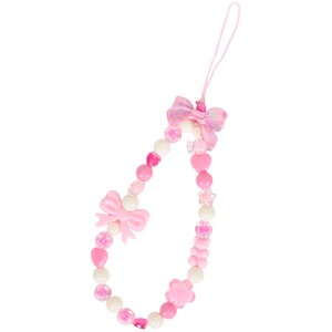 Bow Phone Charm - Pink and White