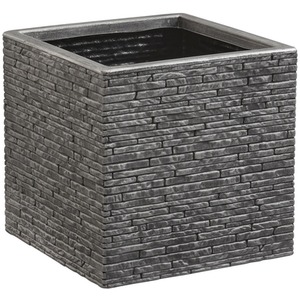 Large Brick Effect Square Planter - Grey by Strata
