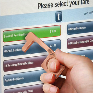 Key Genie Gold Two Pack No Contact Hook Hygiene Keychain - gold by CHP