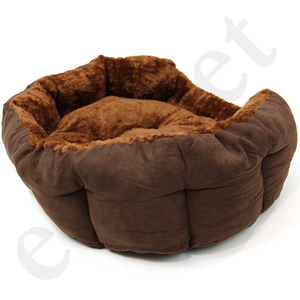 Deluxe Faux Fur Dog Bed in Chocolate Brown - Brown / M by Actiaspet