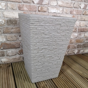 Tall Slate Effect Garden Planter - Stone by Samuel Alexander
