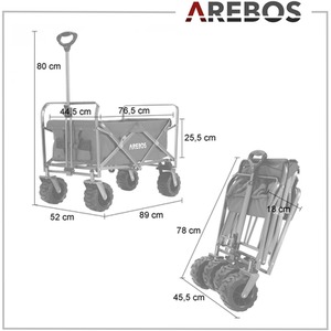 Hand Cart - Foldable - Equipment Cart - Blue by AREBOS