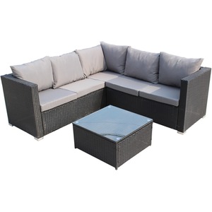 BIRCHTREE Rattan Furniture Set RFS08 - Black by BIRCHTREE