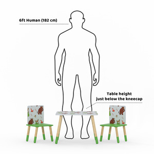 Gruffalo Repeat Pattern Table and Chairs - Grey by Kidsaw Ltd