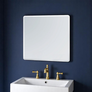 Trafalgar Frameless Square Large Wall Mounted Bathroom Mirror - Glass / 60cm by Showerdrape