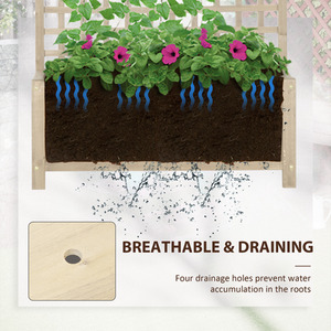 Outsunny Wood Planters with Trellis Planter Box - Light Brown by Outsunny