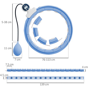 SPORTNOW Smart Weighted Hula Hoop with 16 Detachable Knots by SPORTNOW