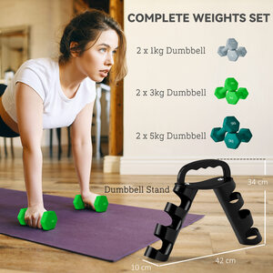 SPORTNOW Dumbbells Set with Carry Rack by SPORTNOW
