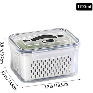 Livingandhome Set of 4 Fridge Storage Containers - Grayish White by Livingandhome