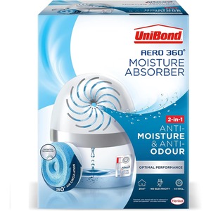 2x Large AERO 360 Dehumidifiers Moisture Trap Damp Absorber - White by UniBond