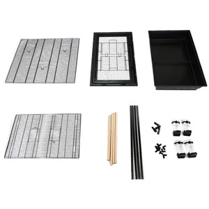 The Waldorf Bird Cage with Opening Top and Perches - Green by Little Friends