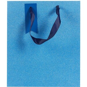 Pack of 3 Blue Glimmer Medium Gift Bags - Blue