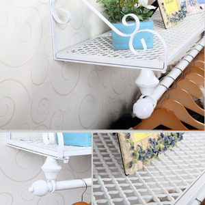 Wall Mounted Garment Hanging Shelf with Clothes Rail - White / 35cm by Livingandhome