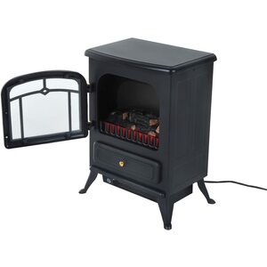 HOMCOM Freestanding Electric Stove Fireplace Heater - Black by HOMCOM