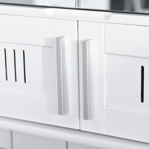 kleankin Bathroom Mirror Cabinet Wall Mount Storage Cupboard - White by kleankin