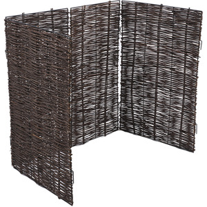 Wicker Garden Trash Can Fence - Brown / 284cm by lifeideas