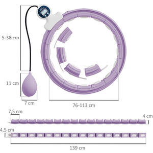 SPORTNOW Smart Weighted Hula Hoop with 16 Detachable Knots by SPORTNOW