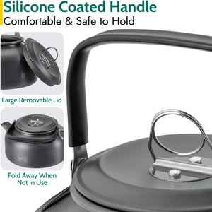 Lightweight Camping Kettle - Black / 14.5cm by Trail