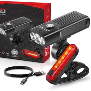 Bike Light Set Waterproof Rechargeable - Black by DYZI