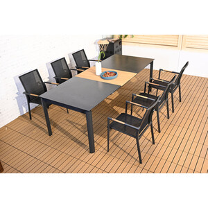 Salerno 7 Piece Dining Set - Black by Malay