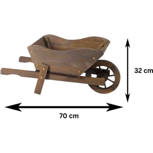 Wooden Wheelbarrow Flower Planter - Grey - Grey by Garden Mile