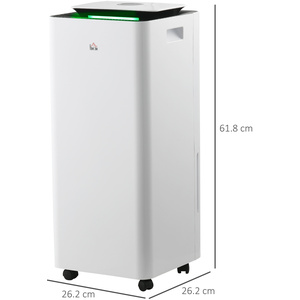 HOMCOM 16L Portable Dehumidifier with Air Cleaning 24H Timer 5 Mode Wheel - White by HOMCOM