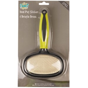 Dual Pet Slicker and Bristle Brush by Clever Paws