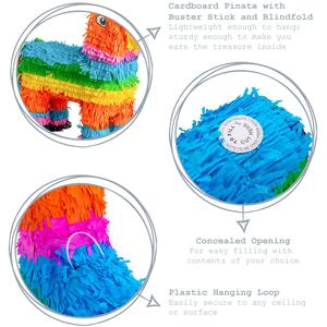 Donkey Cardboard Pinata, Stick and Blindfold Set - Multi by Fax Potato