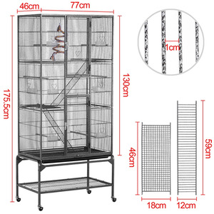 Extra Large Bird Cage with Detachable Stand - Black by Yaheetech