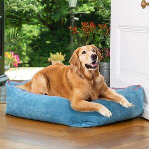 Patterned Anti Anxiety Dog Bed Medium Large - Blue by Ministry of pets