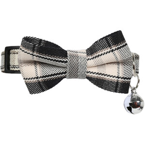 Bowtie Cat Collar - Black Plaid by Clever Paws