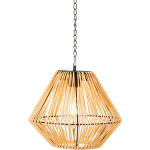 Solar Wicker Hanging Light - Brown