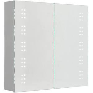 Bathroom 2-bank Dotted Lighted Mirror Cabinet - Silver by Livingandhome