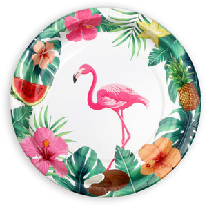 Pack of 8 Tropical Leaf Paper Plates by Art Studio