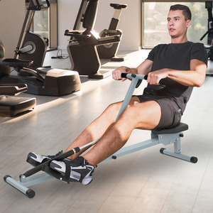 HOMCOM Rowing Machine with LCD Monitor - Grey by HOMCOM