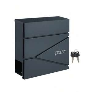 Lockable Post Box Mounted on the Wall - Grey by SONGMICS