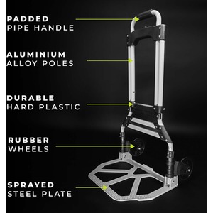 Folding Hand Truck 80kg Max Load - Black / Silver by WMR