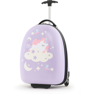 16'' Kids Carry-On Luggage-Purple - Purple by Costway