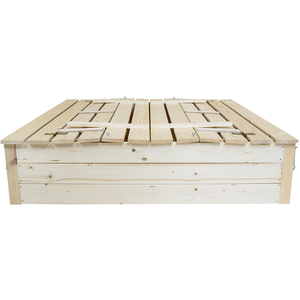 Kids Children's Square FSC Wood Sand Pit With Seat Benches - Brown by Charles Bentley