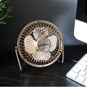 Schallen Mini Portable USB Powered Desk, Table, Office, Fan - Gun Metal by Schallen
