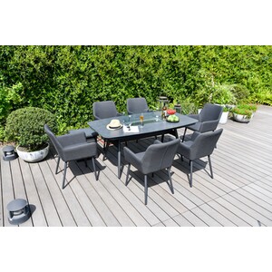 Ibiza 7 Piece Dining Set - Grey by Malay Deluxe