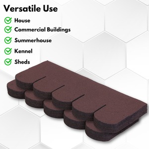 25 Pieces Asphalt Roof Shingles Fish Scales Design - Brown by NOVECRAFTO