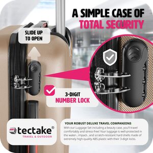 tectake Suitcase Set 4-Piece Pucci - Champagne by tectake