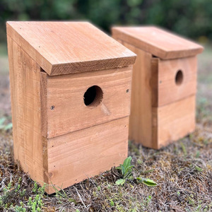 Multi-Hole Wild Bird Classic Nest Birdhouse Boxes - Brown / 2 by Selections