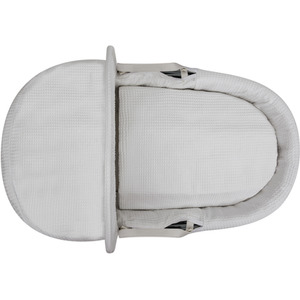 White Waffle Grey Wicker Moses Basket - White by Kinder Valley