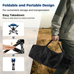Swivel Hunting Chair Folding Camping Stool by Costway