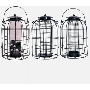 3pc Wild Bird Hanging Bird Nut Seed Feeder - Black by Garden Mile