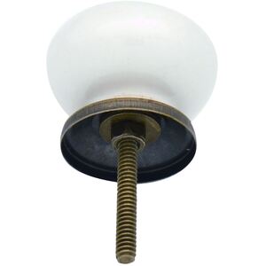 Round Ceramic Cabinet Knobs Pack of 6 White - White by Nicola Spring