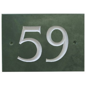 Green Slate House Number 59 - Smoky Green by The House Nameplate Company